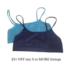 Bralette Size Large Blue Camisole Athleisure Loungewear Sports Bra Lounge